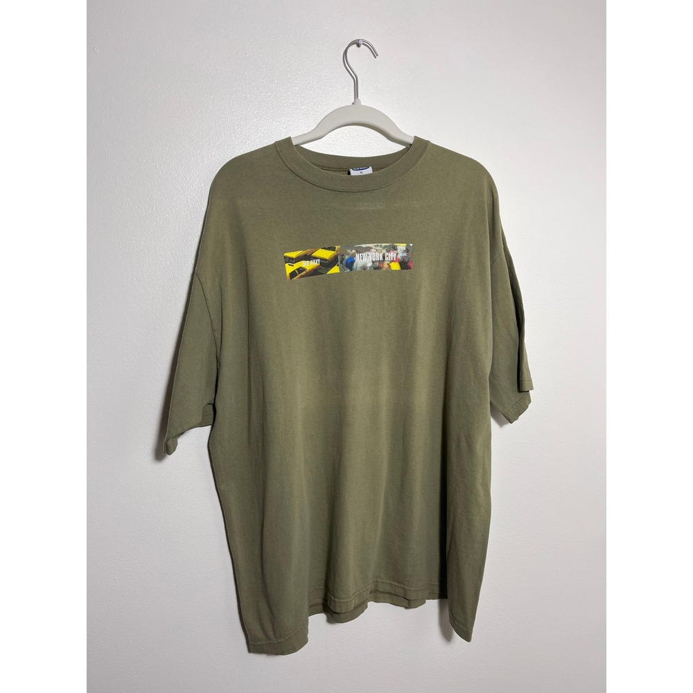 Y2K Olive Graphic Box‎ Logo Tee